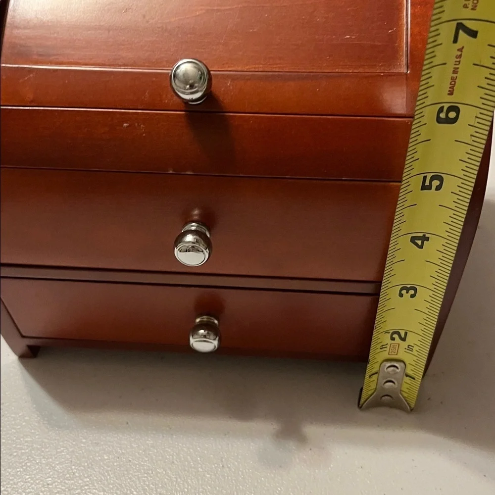 Wooden Jewelry Box with Drawers